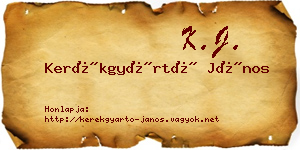 Kerékgyártó János névjegykártya